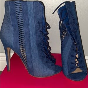 Denim heels